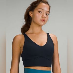 Lululemon In Alignment Longline Bra (B/C Cups, Size 4, True Navy)